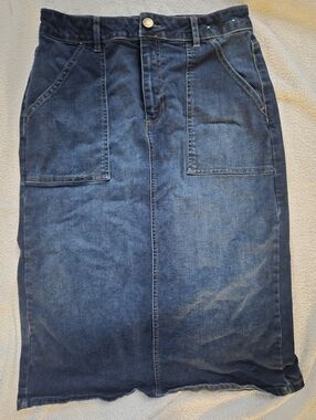 d. jeans Denim Pencil Skirt Size 8 Dark Wash Stretch Jean Skirt